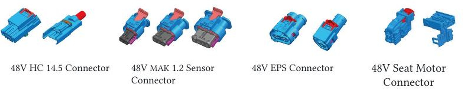 48V HC 14.5, MAK 1.2 sensor, EPS and seat motor connector variants