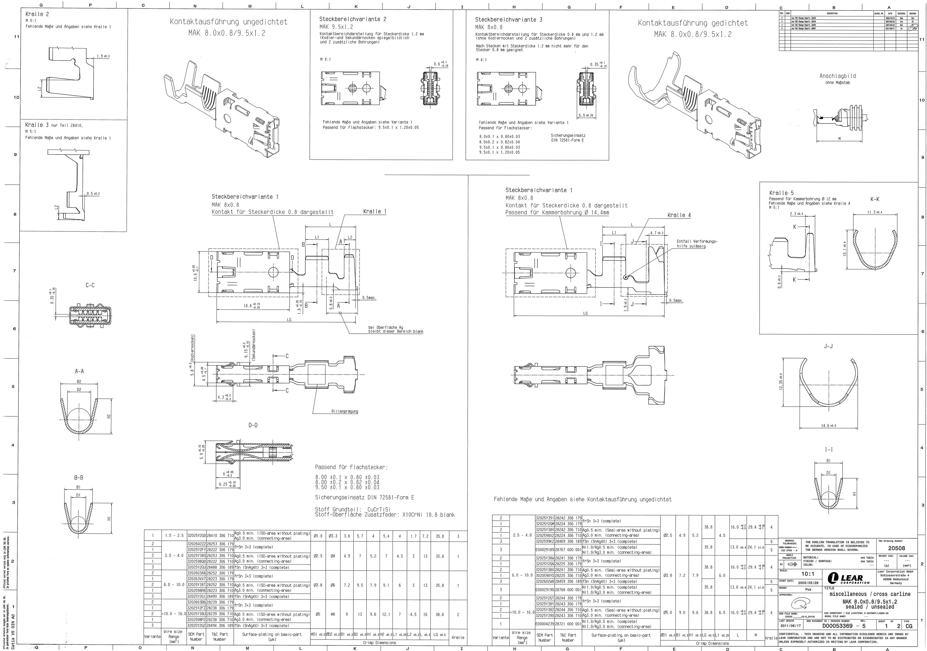 MAK 8.0/9.5 Receptacle Sealed Crimp Terminal, Sn, 6-10mm²